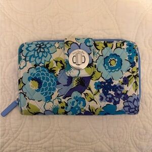 Vera Bradley Blue and Green Floral Wallet